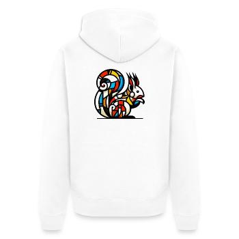 Squirrel - Unisex Premium Organic Zip Hoodie - white - Back - Thijin (182cm)