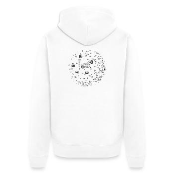Zahlen und Buchstaben - Unisex Premium Bio Zip Hoodie - Weiß - Hinten - Thijin (182cm)