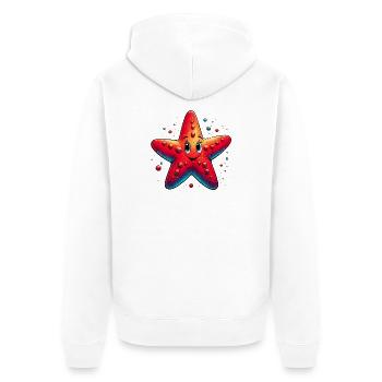 Starfish - Unisex Premium Organic Zip Hoodie - white - Back - Thijin (182cm)
