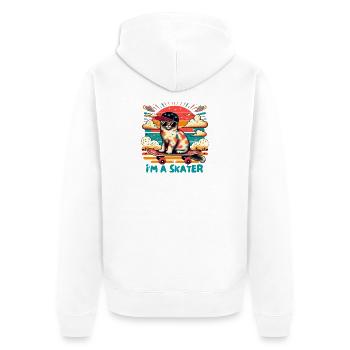 I'm a skater - Unisex Premium Organic Zip Hoodie - white - Back - Thijin (182cm)
