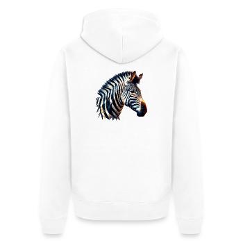Zèbre polygonal - Veste à capuche bio Premium Unisexe - blanc - Dos - Thijin (182cm)