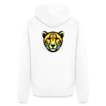 Cheetah - Unisex Premium Organic Zip Hoodie - white - Back - Thijin (182cm)