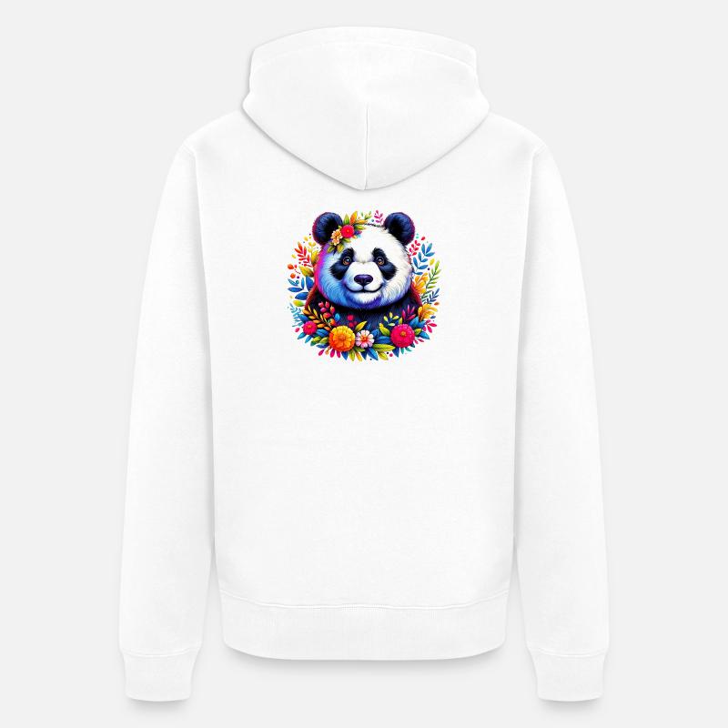 Panda - Veste à capuche bio Premium Unisexe - blanc