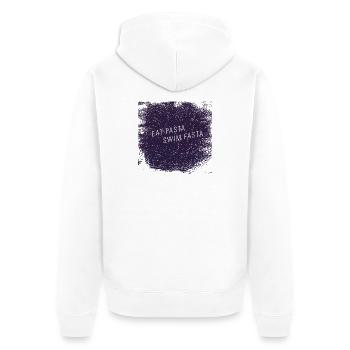 Eat Pasta swim fasta > typo - Unisex Premium Organic Zip Hoodie - white - Back - Thijin (182cm)