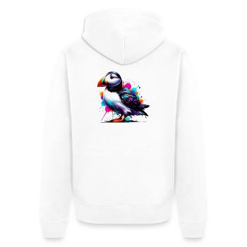 Papageitaucher - Unisex Premium Bio Zip Hoodie - Weiß - Hinten - Thijin (182cm)