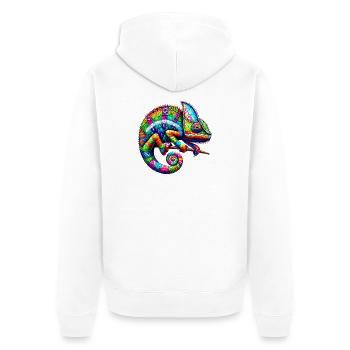 Chameleon - Unisex Premium Organic Zip Hoodie - white - Back - Thijin (182cm)