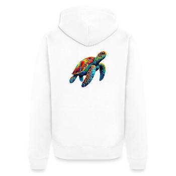 Schildkröte - Unisex Premium Bio Zip Hoodie - Weiß - Hinten - Thijin (182cm)