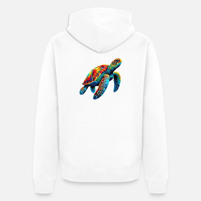 Tortue - Veste à capuche bio Premium Unisexe - blanc