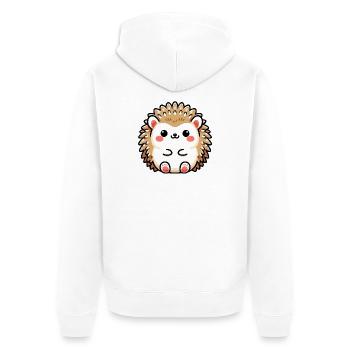 Hedgehog - Unisex Premium Organic Zip Hoodie - white - Back - Thijin (182cm)