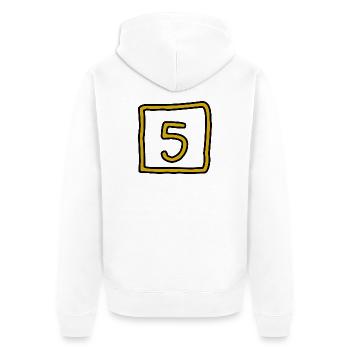 5. ANNIVERSARY. 5 YEARS. 5th ANNIVERSARY - Unisex Premium Organic Zip Hoodie - white - Back - Thijin (182cm)