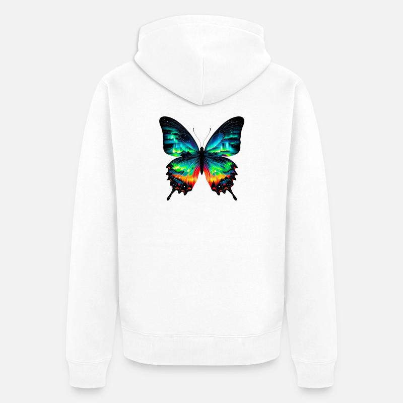 Papillon - Veste à capuche bio Premium Unisexe - blanc