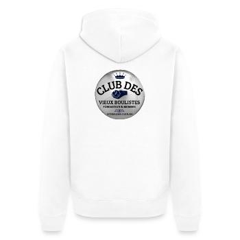 Pétanque, Pétanque-Fan, Bowler - Unisex Premium Bio Zip Hoodie - Weiß - Hinten - Thijin (182cm)