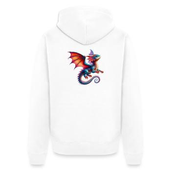 Dragon - Unisex Premium Organic Zip Hoodie - white - Back - Thijin (182cm)