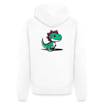 Dinosaur - Unisex Premium Organic Zip Hoodie - white - Back - Thijin (182cm)
