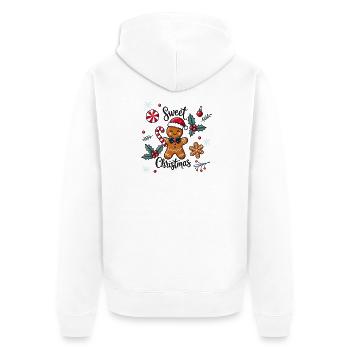 Joyeux bonhomme en pain d’épice avec canne à sucre - Veste à capuche bio Premium Unisexe - blanc - Dos - Thijin (182cm)