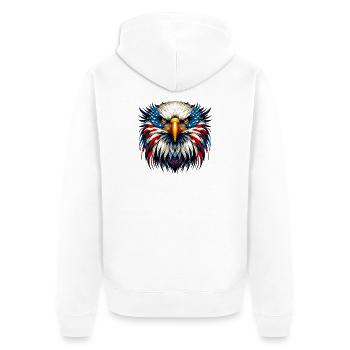 Adler - Unisex Premium Bio Zip Hoodie - Weiß - Hinten - Thijin (182cm)