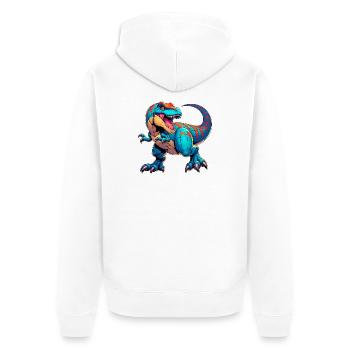 Dinosaurier - Unisex Premium Bio Zip Hoodie - Weiß - Hinten - Thijin (182cm)