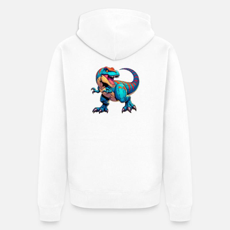 Dinosaurier - Unisex Premium Bio Zip Hoodie - Weiß