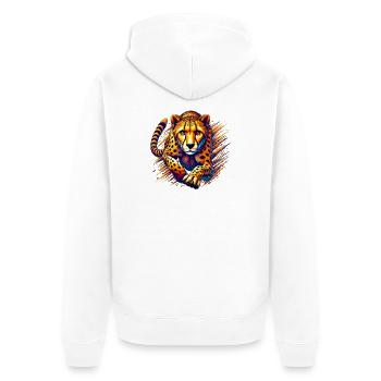 Cheetah - Unisex Premium Organic Zip Hoodie - white - Back - Thijin (182cm)