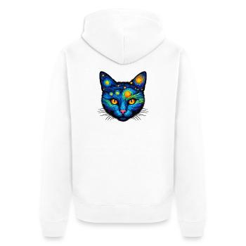 Cat - Unisex Premium Organic Zip Hoodie - white - Back - Thijin (182cm)