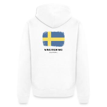 Västeras /// Suède /// Sverige /// Schweden - Veste à capuche bio Premium Unisexe - blanc - Dos - Thijin (182cm)