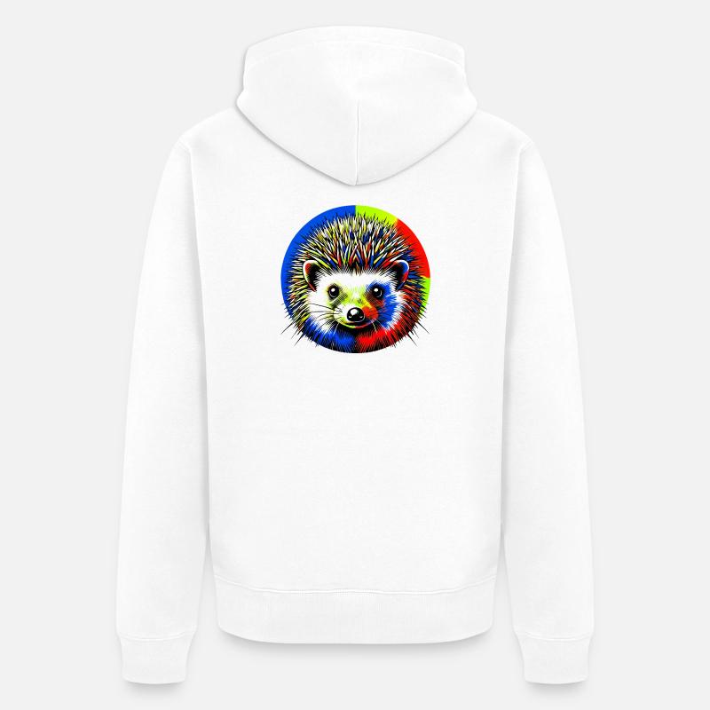 Igel - Unisex Premium Bio Zip Hoodie - Weiß