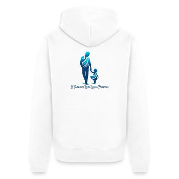 L’amour d’un père dure éternellement - Veste à capuche bio Premium Unisexe - blanc - Dos - Thijin (182cm)