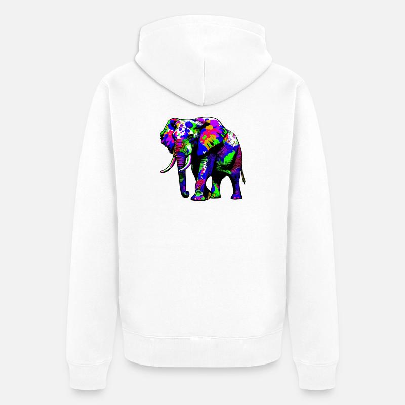 Éléphant - Veste à capuche bio Premium Unisexe - blanc