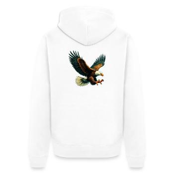 Adler - Unisex Premium Bio Zip Hoodie - Weiß - Hinten - Thijin (182cm)