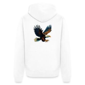 Eagle - Unisex Premium Organic Zip Hoodie - white - Back - Thijin (182cm)