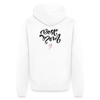 Best Mom – Herzdesign zum Muttertag - Unisex Premium Bio Zip Hoodie - Weiß - Hinten - Thijin (182cm)