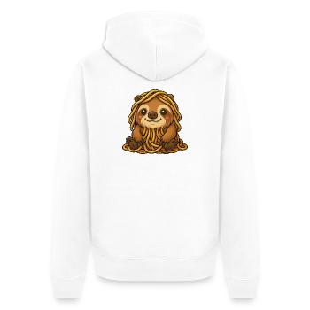 Capybara amusant avec des spaghettis et des nouilles - Veste à capuche bio Premium Unisexe - blanc - Dos - Thijin (182cm)