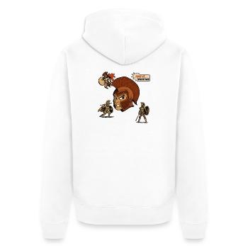 SPARTANER - Unisex Premium Bio Zip Hoodie - Weiß - Hinten - Thijin (182cm)
