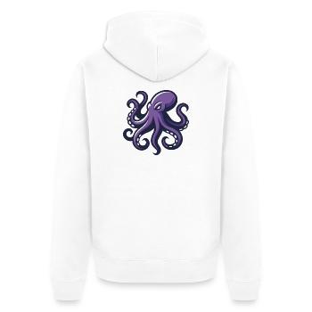 Artiste violet pieuvre - Veste à capuche bio Premium Unisexe - blanc - Dos - Thijin (182cm)