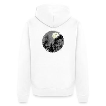 Hallowing Night Forest Scene - Unisex Premium Organic Zip Hoodie - white - Back - Thijin (182cm)