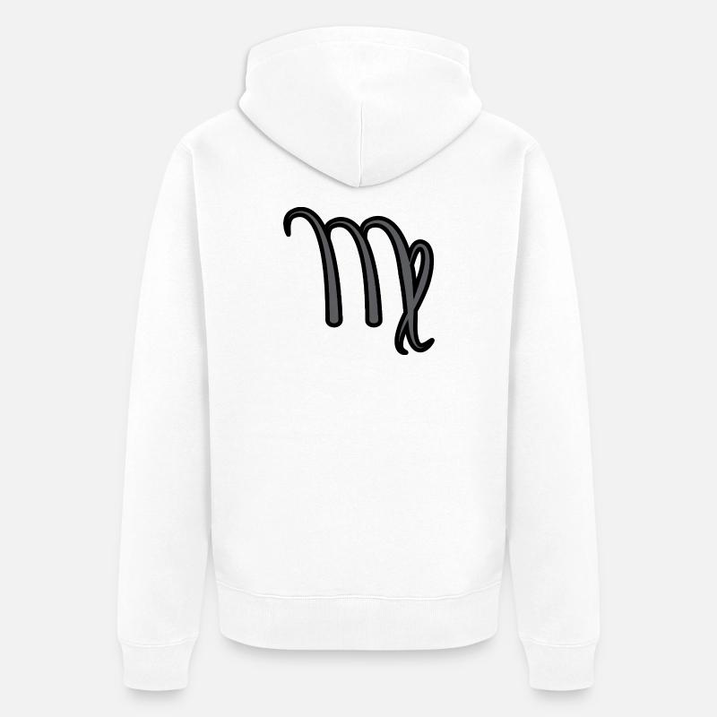 Jungfrau Sternzeichen Symbol Schwarz & Grau - Unisex Premium Bio Zip Hoodie - Weiß