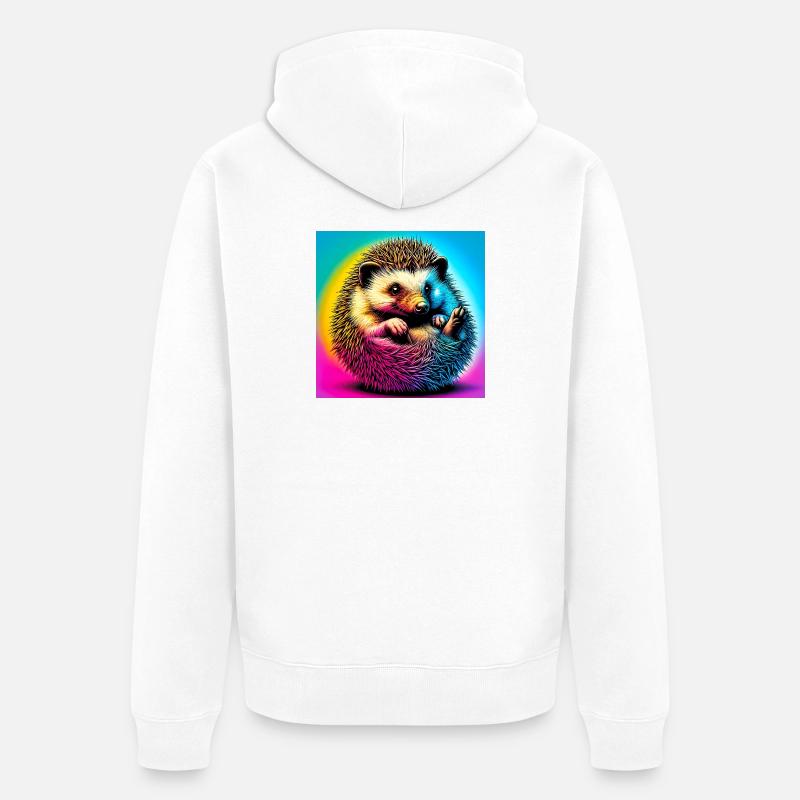 Igel - Unisex Premium Bio Zip Hoodie - Weiß