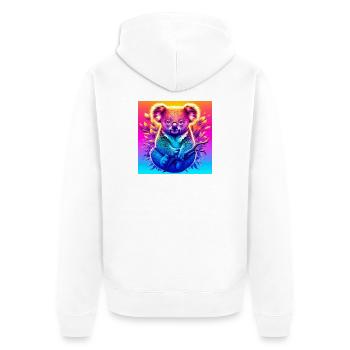 Koala - Unisex Premium Bio Zip Hoodie - Weiß - Hinten - Thijin (182cm)