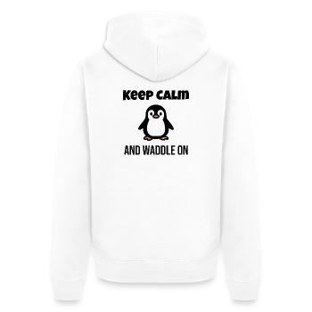 Entzückende Pinguin-Illustration für Bekleidung - Unisex Premium Bio Zip Hoodie - Weiß - Hinten - Thijin (182cm)