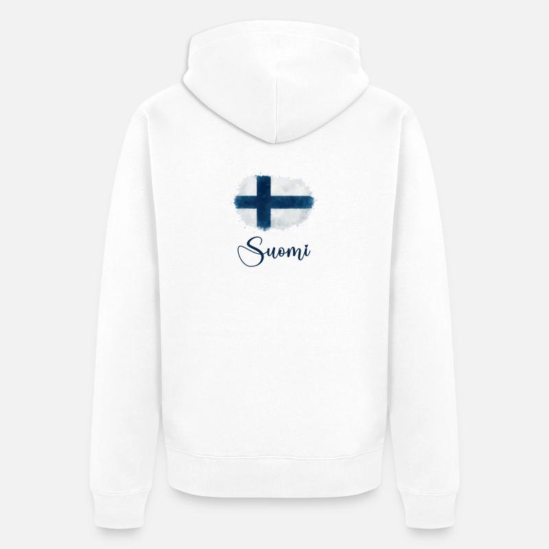 Drapeau de la Finlande - Veste à capuche bio Premium Unisexe - blanc
