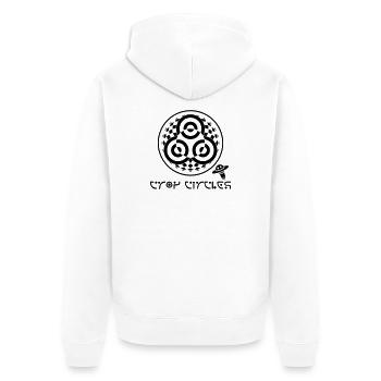 Crop Circle Trinity psychédélique - Veste à capuche bio Premium Unisexe - blanc - Dos - Thijin (182cm)