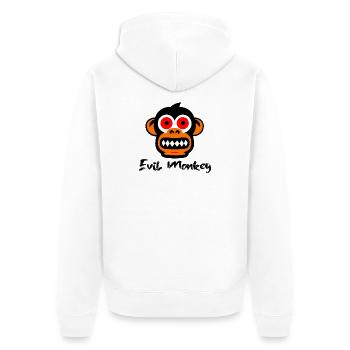Evil monkey - Unisex Premium Organic Zip Hoodie - white - Back - Thijin (182cm)