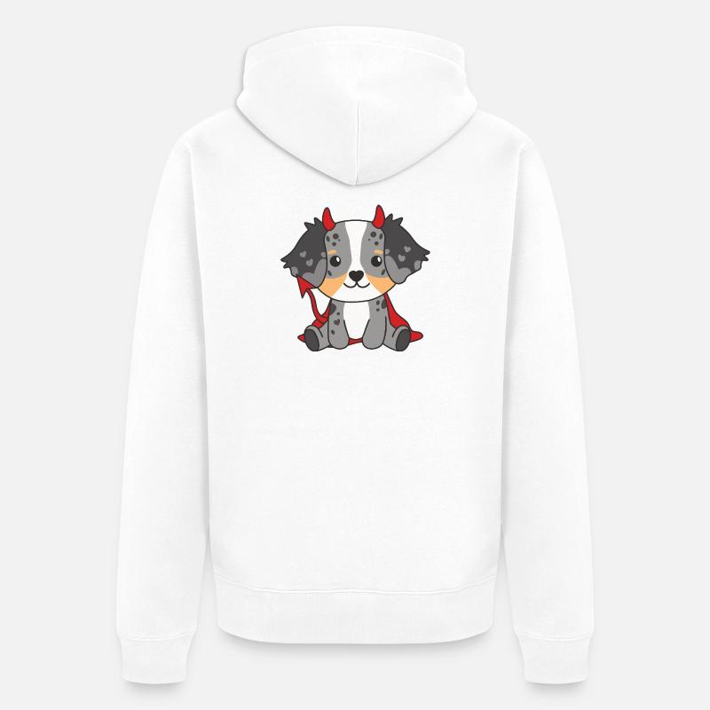 Berger Australien Joyeux Halloween Diable Costume - Veste à capuche bio Premium Unisexe - blanc