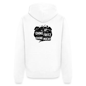 Without Fritz Without me - Unisex Premium Organic Zip Hoodie - white - Back - Thijin (182cm)