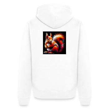 squirrel - Unisex Premium Organic Zip Hoodie - white - Back - Thijin (182cm)