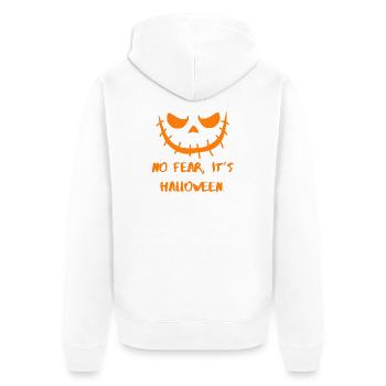 No Fear Halloween-Grinsen - Unisex Premium Bio Zip Hoodie - Weiß - Hinten - Thijin (182cm)