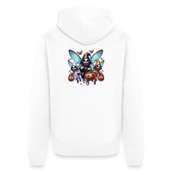 Spooky Squad - Unisex Premium Bio Zip Hoodie - Weiß - Hinten - Thijin (182cm)