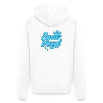snow angle / y2k statement design  - Unisex Premium Bio Zip Hoodie - Weiß - Hinten - Thijin (182cm)