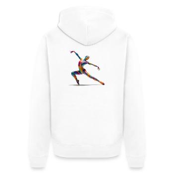Explosion de couleurs danseuses en flux - Veste à capuche bio Premium Unisexe - blanc - Dos - Thijin (182cm)