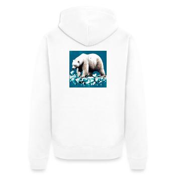 polar bear - Unisex Premium Organic Zip Hoodie - white - Back - Thijin (182cm)